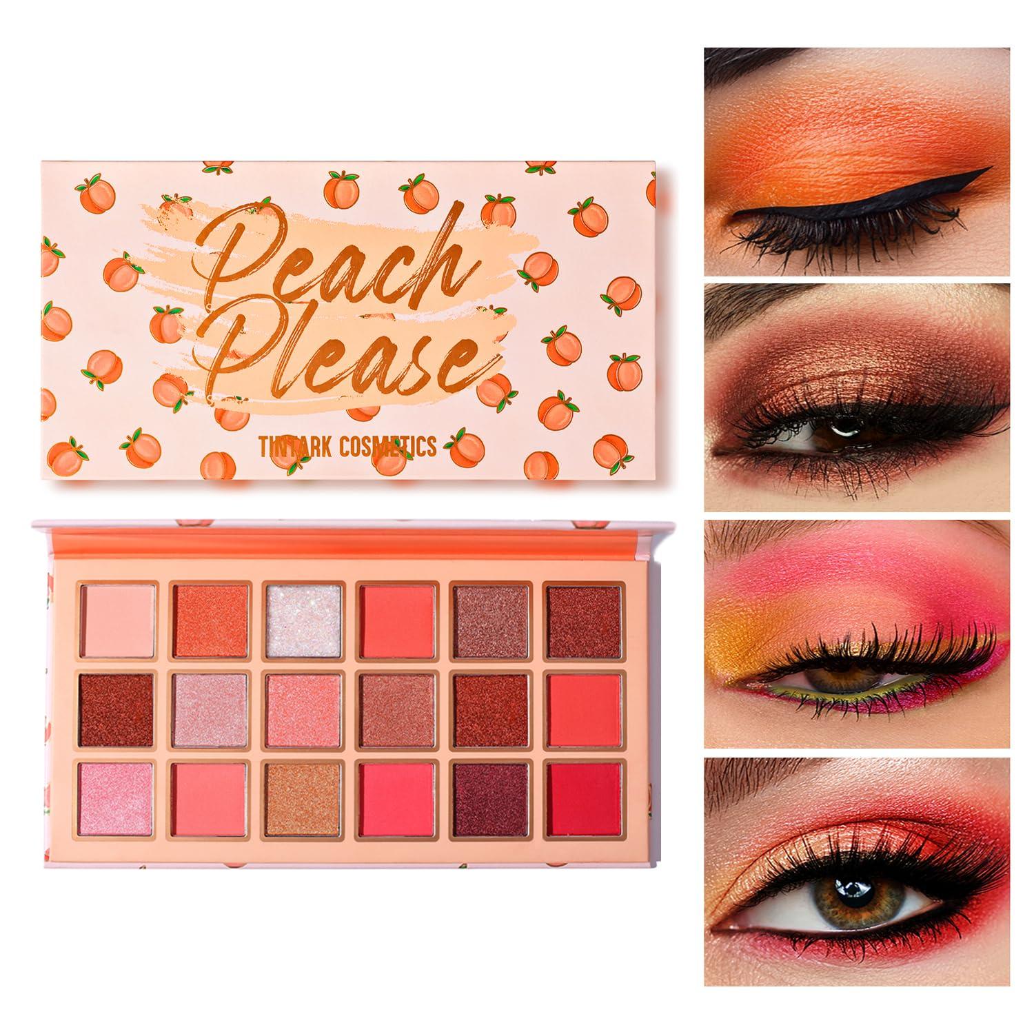 Tintark Tintark Peach Please 18 Colour Eyeshadow Palette for Beauty - Eyeshadow Cosmetics with Matte Metallic Sparkle Shimmer Pink & Highlighter Eye Makeup for Girls & Powder Eye Shadow Pallet
