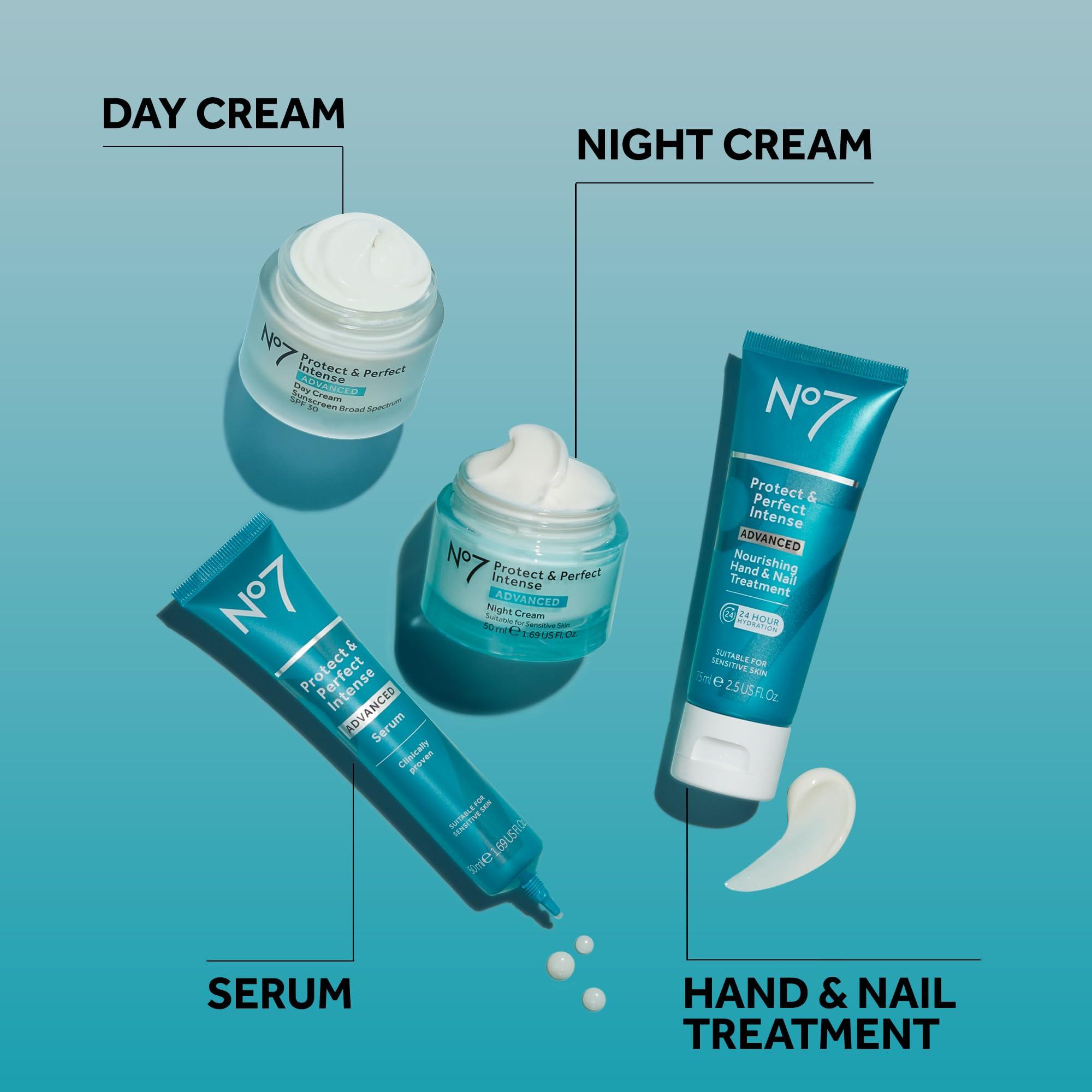 No7 No7 Protect & Perfect Intense Advanced Nourishing Hand and Nail Cream - Anti Aging Hand Cream with Vitamin B5 - Contains Matrixyl 3000+ Collagen Peptide Anti Wrinkle Technology (75 ml)