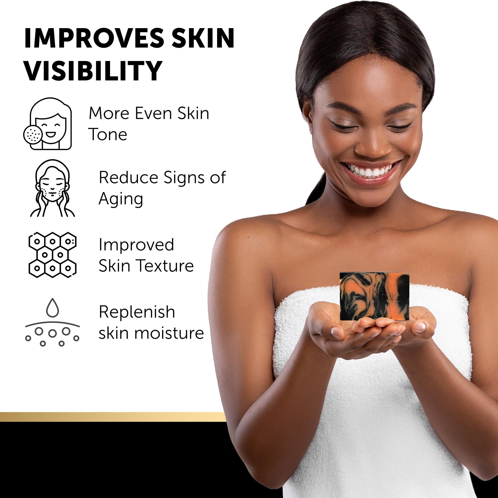 VALITIC VALITIC Charcoal Kojic Acid Turmeric Black Soap Bar Dark Spot Remover for Body or Face Wash - 4 Pack