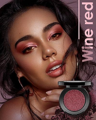 HOOMUSS HOOMUSS Burgundy Red Eyeshadow Shimmer Handmade Gothic Eye Sahdow Makeup Palette for Halloween, High Pigmented & Long Lasting, Intense Color Wine Red Matte Eyeshadow (Wine Red)
