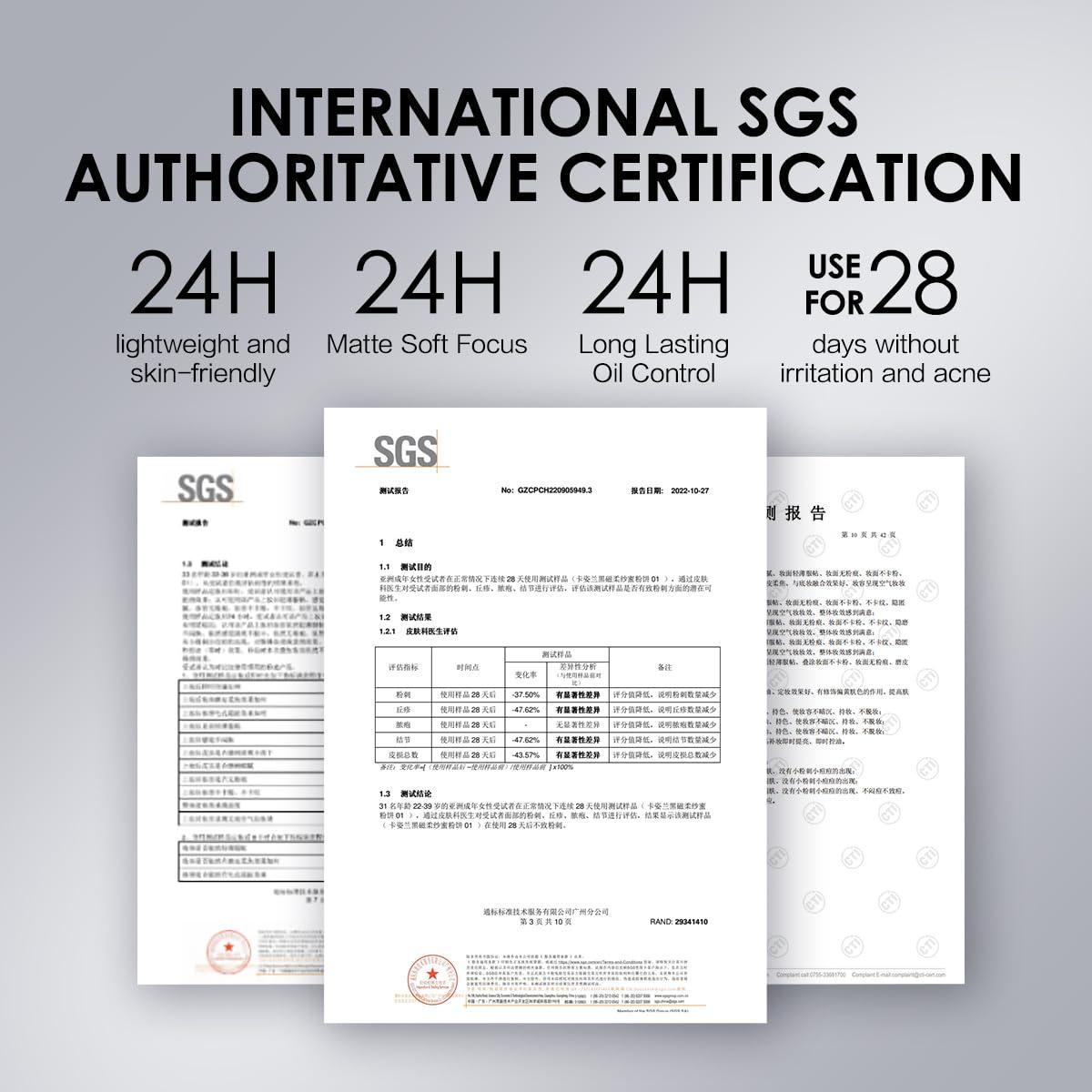 CARSLAN CARSLAN Oil Control Face Pressed Powder Compact, 24H Longlasting Waterproof Pressed Setting Powder Foundation Makeup, Shine Free, Poreless, Smooth, 02 for oily skin (0.28Oz)