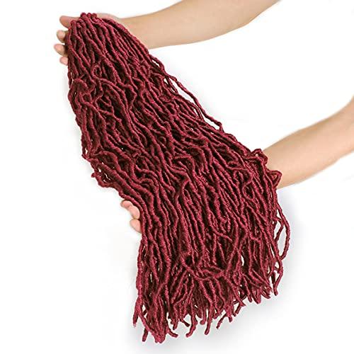 XTREND Xtrend 7 Packs New Faux Locks Crochet Braids Hair 24 Inch Most Natural Soft Locks Crochet Hair Extend Pre-Looped Synthetic Braiding Hair 18Strands Hair Extensions For Women BUG#