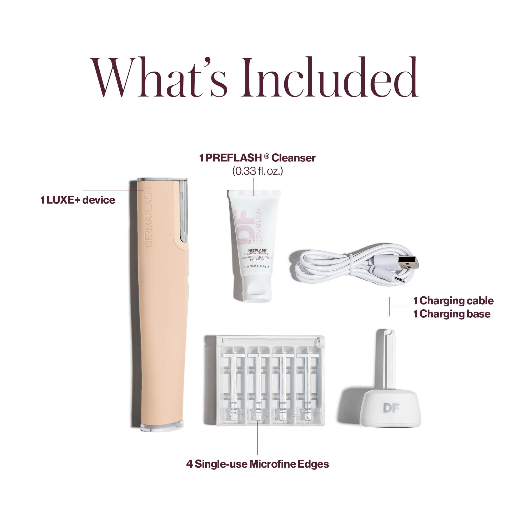 DERMAFLASH DERMAFLASH LUXE+ Sonic Dermaplaning Tool for Face Peach Fuzz Removal, Anti-Aging and Exfoliation, Peach Fuzz