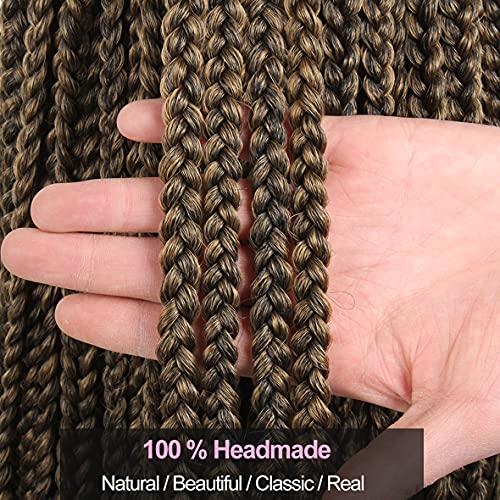 Union Beauty Unionbeauty 8 Packs Ombre Knotless Box Braids Crochet Hair 30 Inch Medium Box Braid Hair For Black Woman Pre-Looped Crotchet Box Braids Heat Resistant Fiber Hair Soft Braids 18Strands/Pack T27#