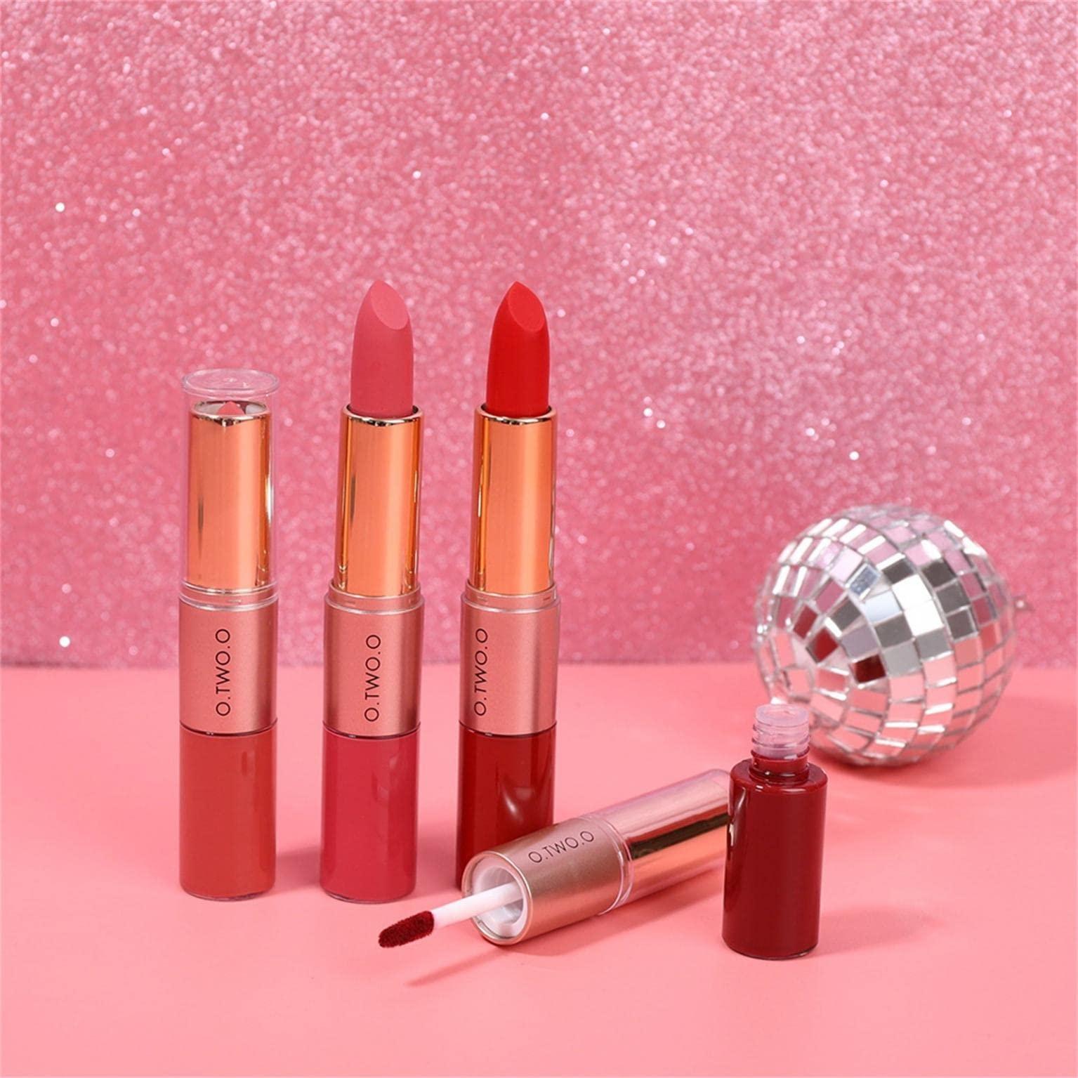 Xiahium 2-IN-1 Double Head Lipstick, Matte Mist Long Lasting High Pigmented All-in-One Lip Glaze Lip Makeup Gift - Vegan & Cruelty Free