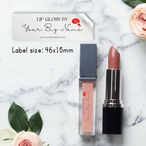 HHWY HHWY 100PCS Clear Lip Gloss Labels Personalized Custom Logo Eyelash Stickers for Lip Stick DIY Personalized Transparent Chapstick Labels Lip Balm (1x3cm)