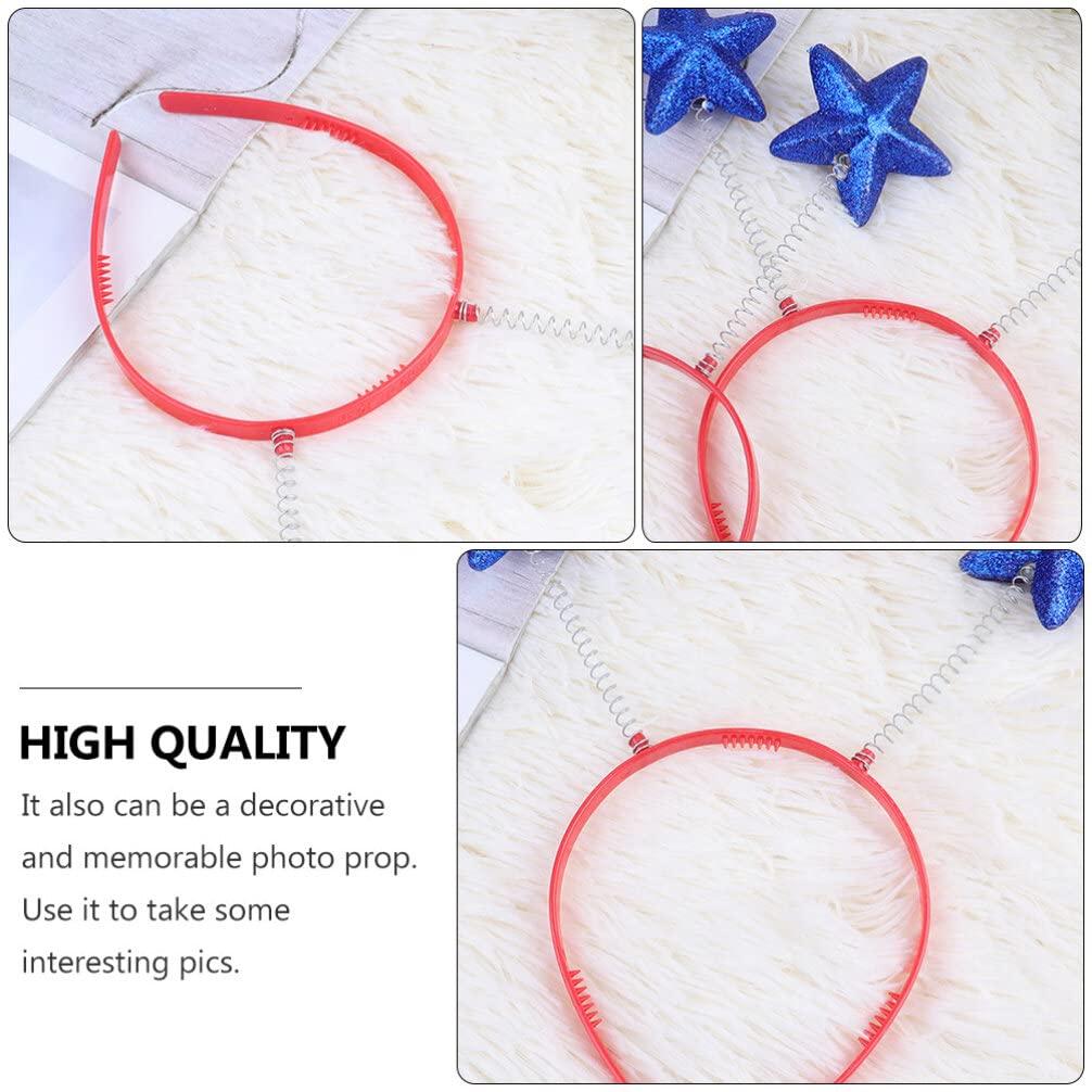 Lurrose Lurrose 8pcs Star Head Boppers Martian Headband Alien Antenna Headband Star Headband Novelty Headbands (Blue)