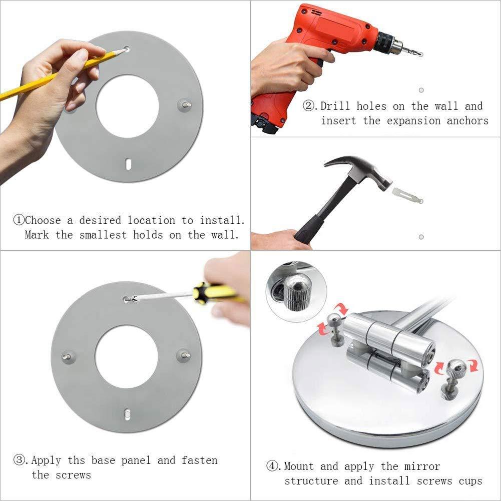 FESTAS FESTAS Wall Mounted Makeup Mirror Bathroom Shaving Mirror Touch Screen USB/AAA Batteries Double Source