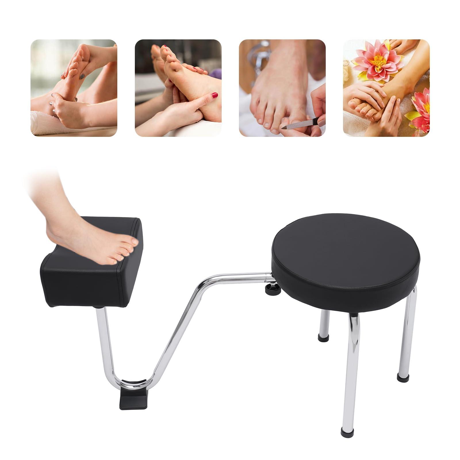 VPABES VPABES Portable Pedicure Stool with Footrest, Height Adjustable Leg Rest Pad Pedicure Chair Foot Rest Stand Manicure Nail Station for Spa Beauty Salon Studio Equipment Supplies