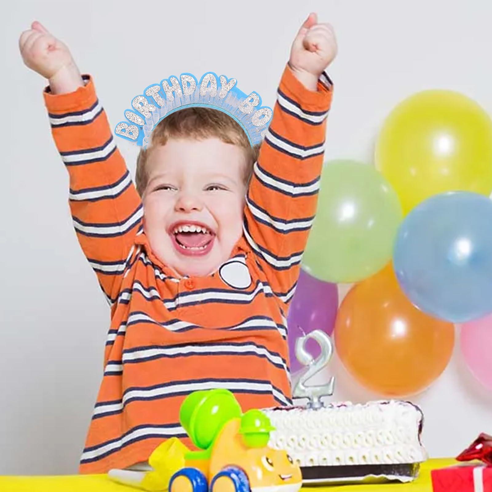 Pejlnd Pejlnd Happy Birthday Headband - Pink Sequins Headpiece for Girls Kids Birthday Party Decorations Supplies