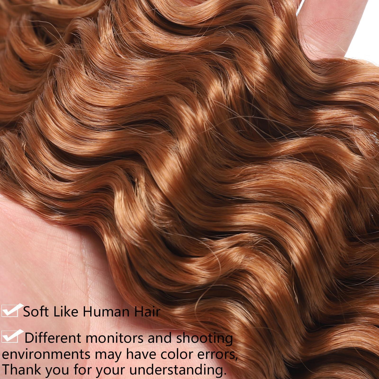 poetically 26 Inch Ocean Wave Crochet Hair 2Packs Browm Deep Wave Crochet Hair Curly Wavy Braiding Hair Synthetic Wet and Wavy Crochet Hair Ocean Wave Crochet Hair for Goddess Braids