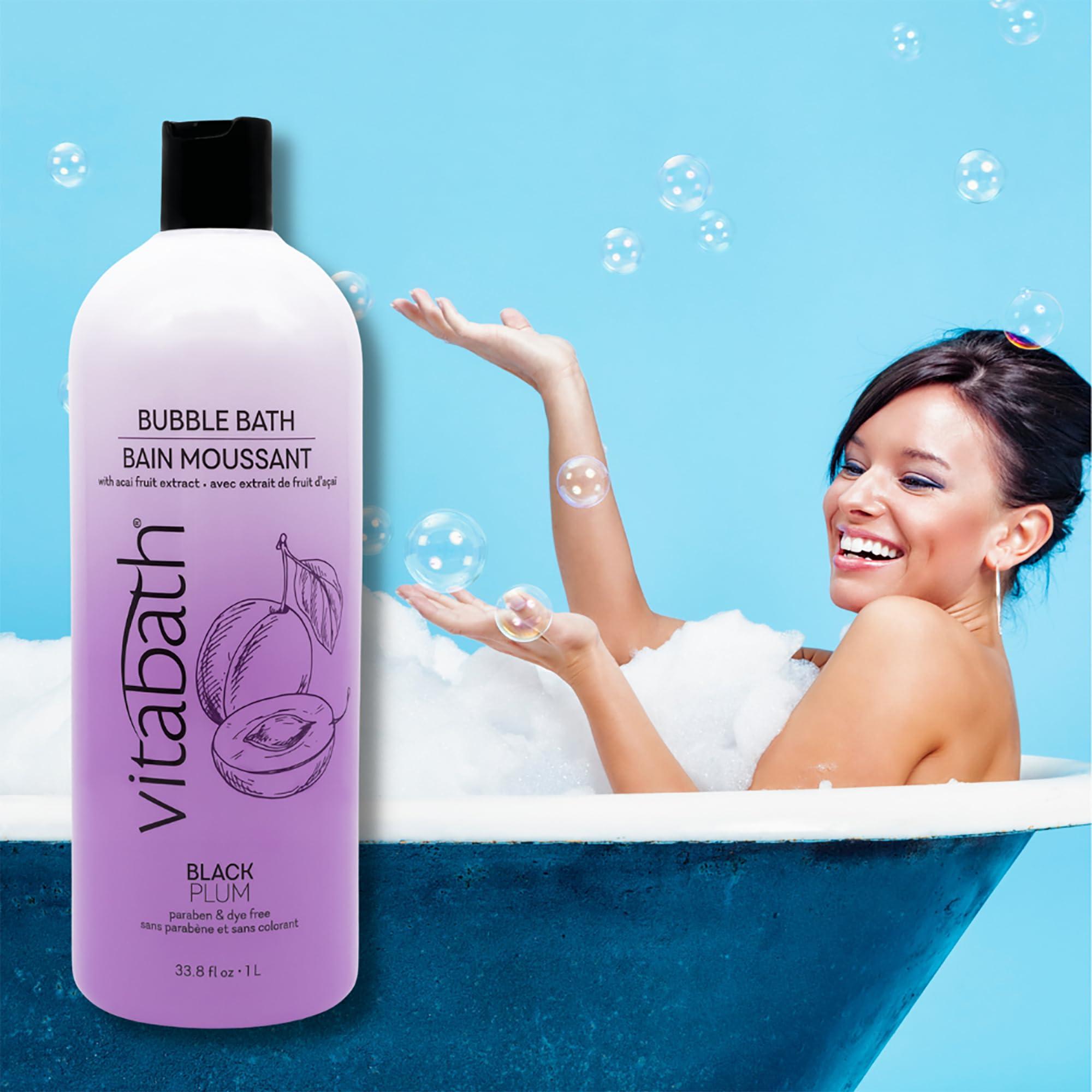 Vitabath Vitabath Black Plum Bubble Bath Rich Foaming Soak - Moisturizing & Nourishing Indulgent Suds for Women & Men All Skin Types - 33.8 fl oz 1L