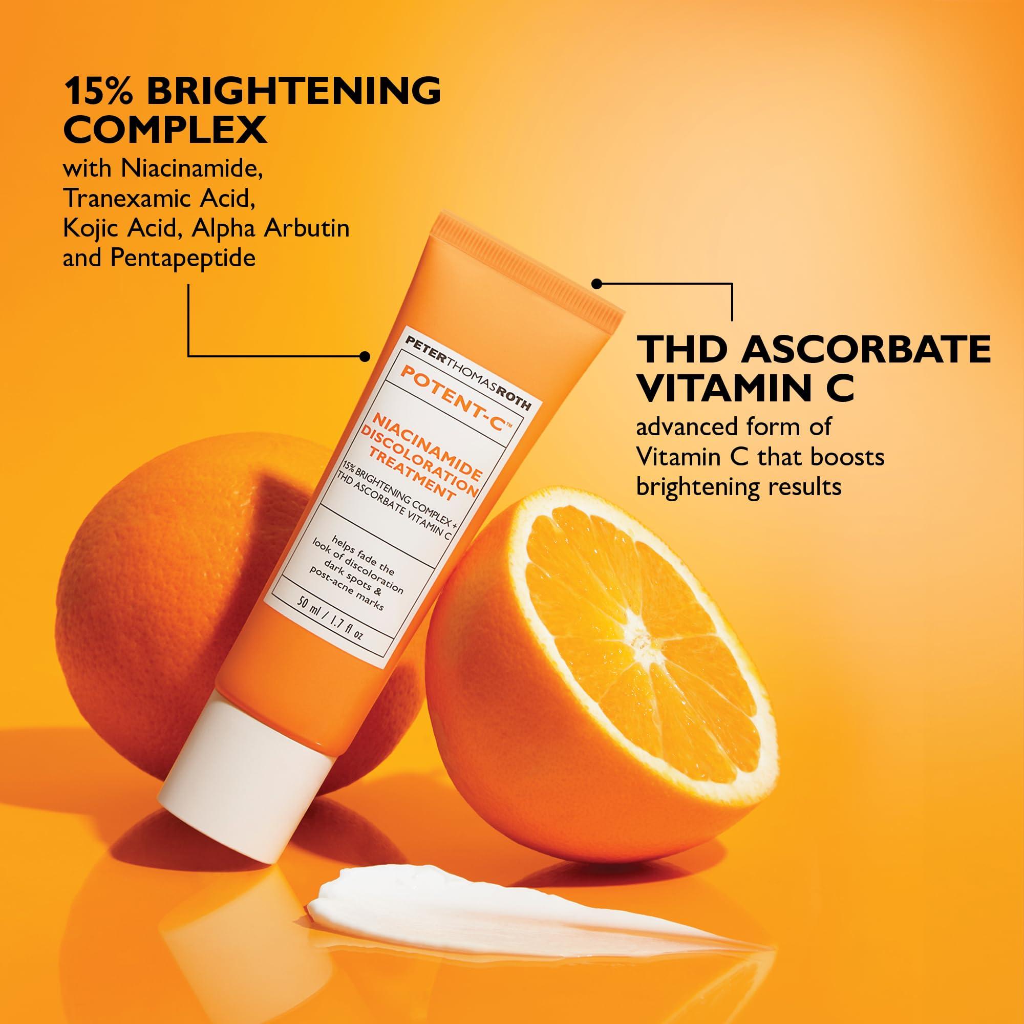 Peter Thomas Roth Peter Thomas Roth | Potent-C Niacinamide Discoloration Treatment for Discoloration, Dark Spots and Post-Acne Marks, Intensive Brightening Treatment with Vitamin C and Niacinamide