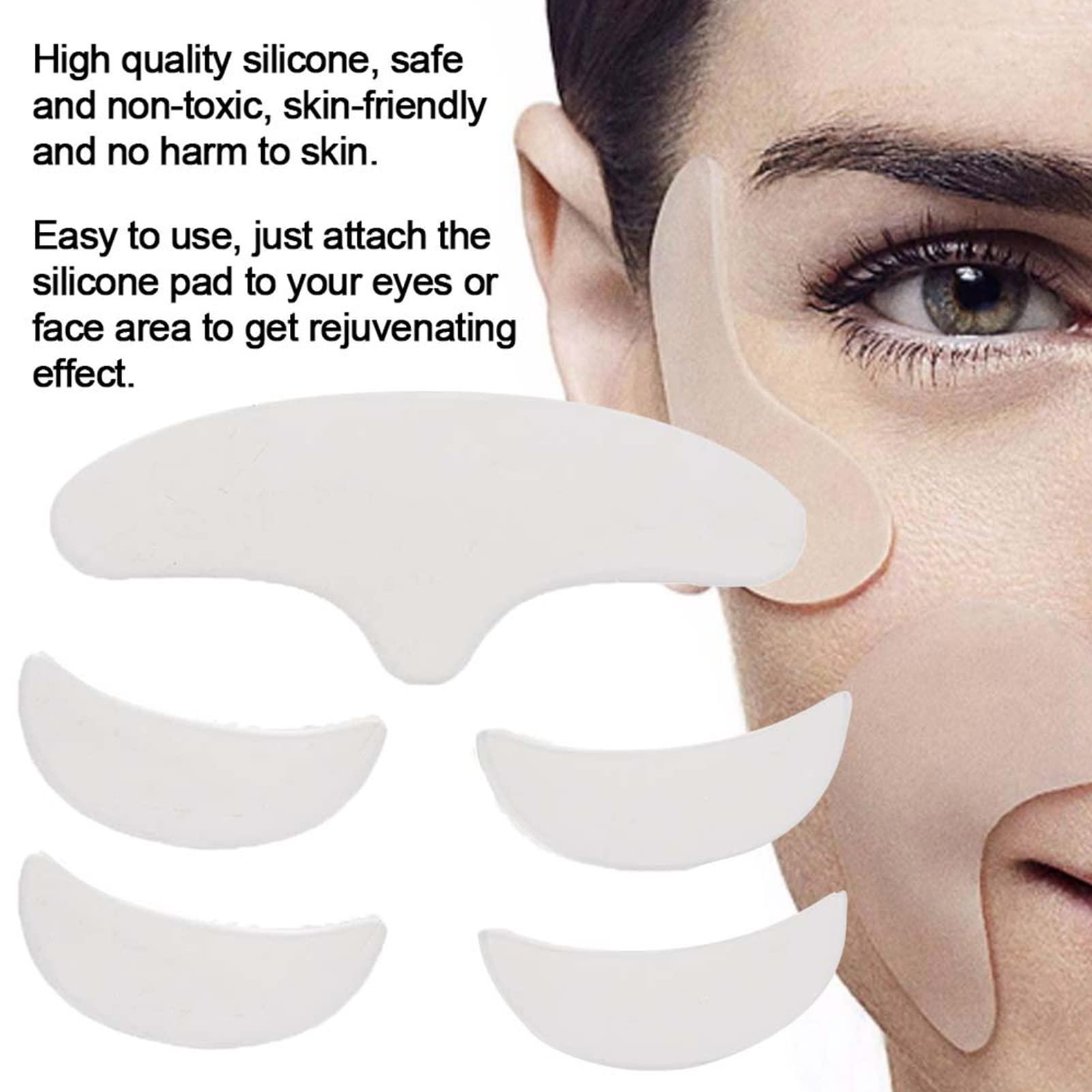 Psytfei Wrinkle Patches 5Pcs Anti Wrinkle Silicone Patch Pad Skin Lifting Reusable Washable Forehead Eye Face Patch for Women Reducing Eye and Upper Lip Wrinkles
