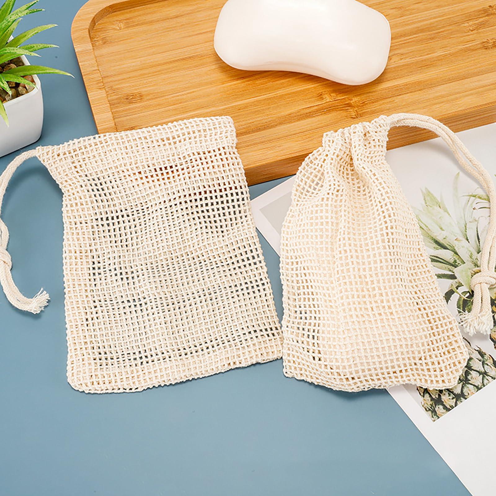 BFLCTTBD BFLCTTBD 5 PCS Soap Saver Bag Net Soap Pouch Exfoliating Soap Bags Handmade Mesh Soap Pouch Soap Sacks for Shower Drawstring Soap Loofah