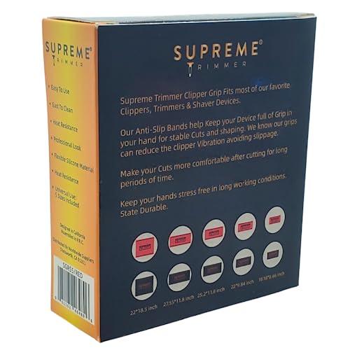 Supreme Trimmer Supreme Trimmer Clipper Grip Professional Barber Grippers (5 Piece) Non Slip Clipper Bands SGR55 Barber Sleeve for Hair Clipper - Red Hair Trimmer Grip