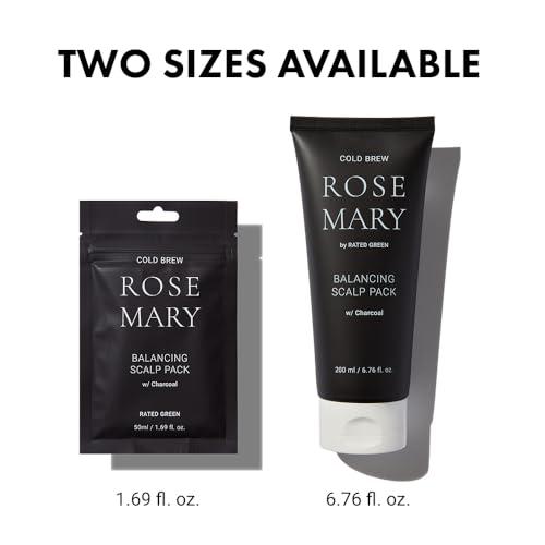 RATED GREEN RATED GREEN Cold Brew Rosemary Balancing Scalp Pack w/ Charcoal | Korean Hair Conditioning Mask | Deep Conditioning Hair Mask for Dry Damaged Hair | Hydrating Hair Mask Pack of 5, 1.69 Fl. Oz