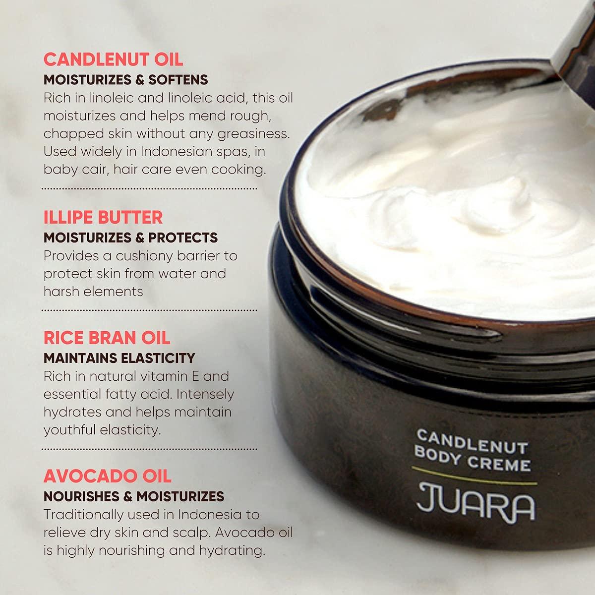 Juara Juara - Candlenut Body Creme | Moisturizing Lotion | Dry Skin Hydration | Skin, Hands & Feet Cream | Soothing Skincare Balm | Cruelty Free, Paraben & Sulfate Free, Vegetarian | 7.5 oz (2-Pack)