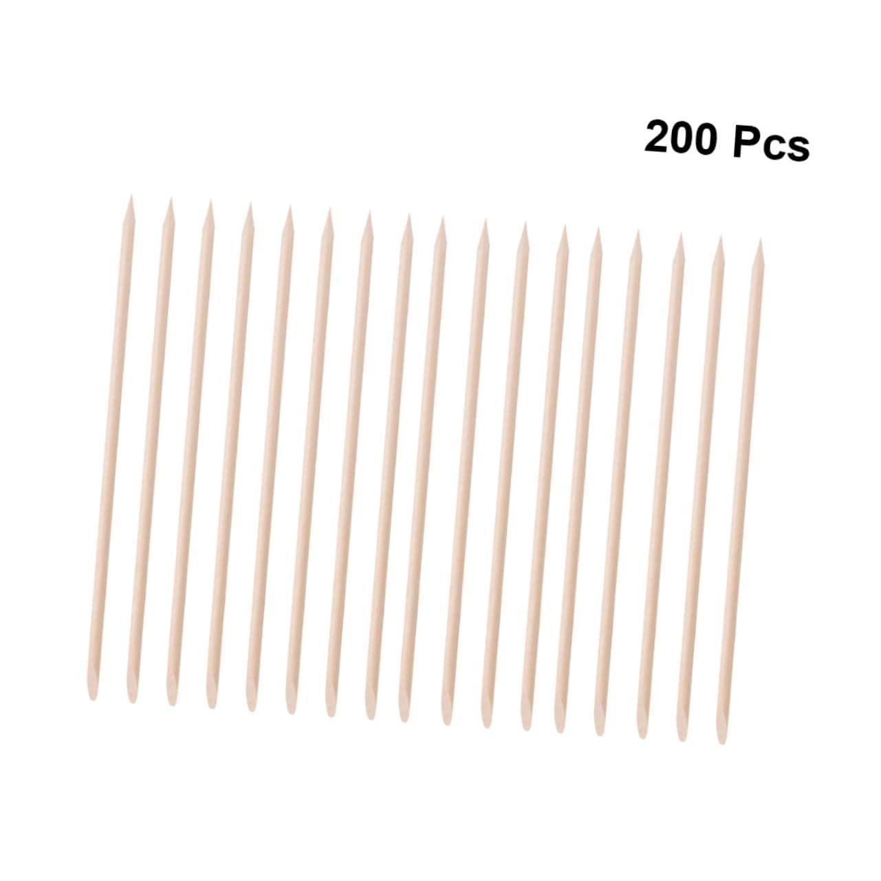 Hemoton Hemoton Nail Wooden Stick 200pcs Manicure Pushers Wooden Nail Art Tools Set Cuticle Cleaning Stick for Home and Shop