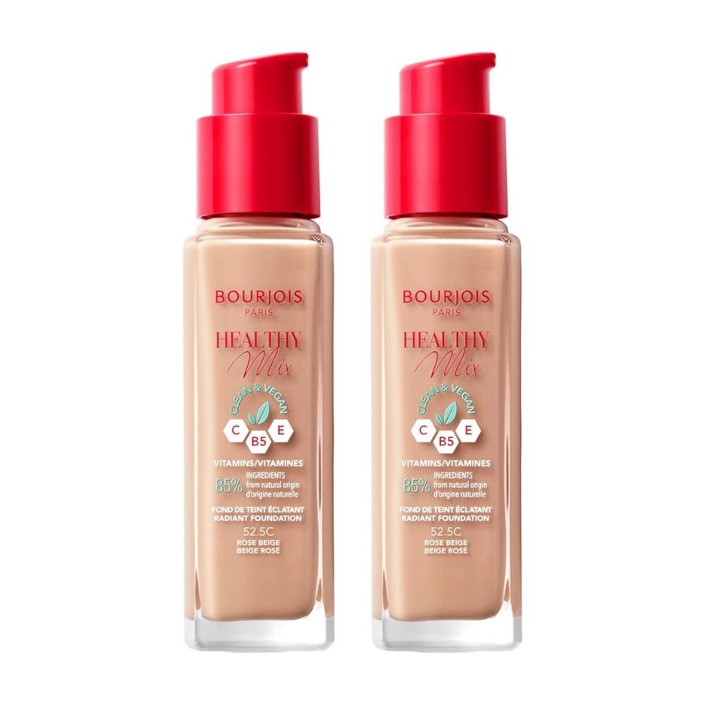 Bourjois Paris 2 x Bourjois Healthy Mix Clean and Vegan Foundation 30ml - 52.5C Rose Beige