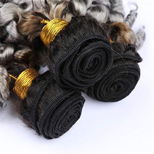 Tony beauty hair Tony Beauty Hair Virgin Peruvian Human Hair Silver Grey Ombre Aunty Funmi Bundles Deals Dark Root 3Pcs Lot #1B/Grey Ombre Sprial Curly Virgin Hair Weaves Extensions 10-30" (12 14 16)