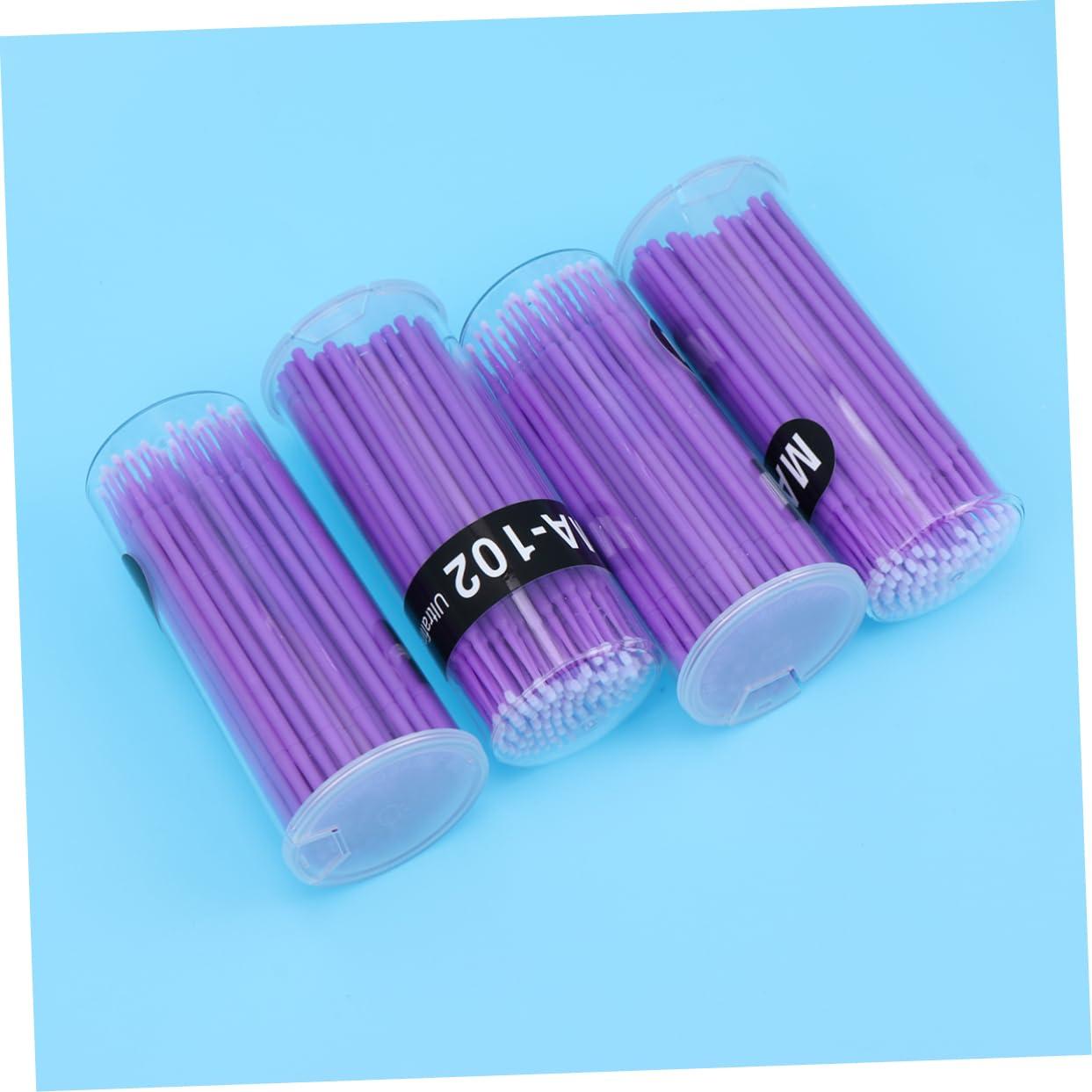 Outanaya Outanaya 400pcs Micro Applicator Brush Disposable Makeup Tools Miniature Painting Brushes Excellent Makeup Tools Facial Tools Gel Kit Remover Eyelash Swabs Eyelash Extension Swabs Purple