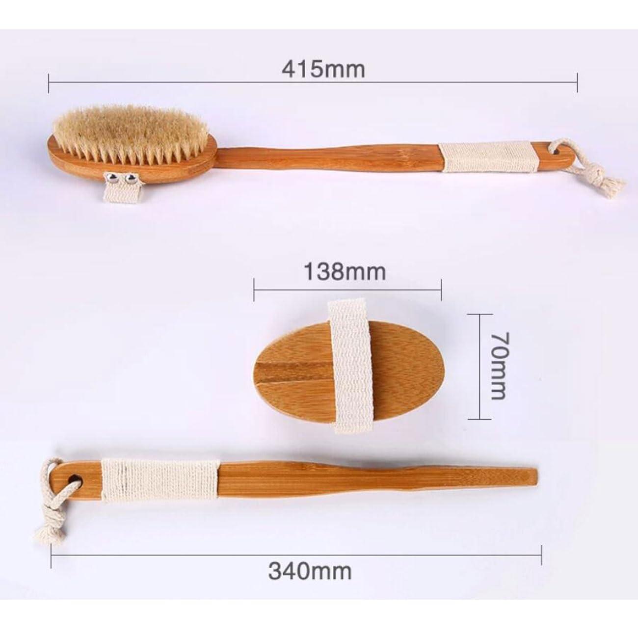 CambOs CambOs 16.3Inch Bamboo Bath Body Brushes Women Long Handle Bathing Brushes Men Pig Bristles Bathing Accessories