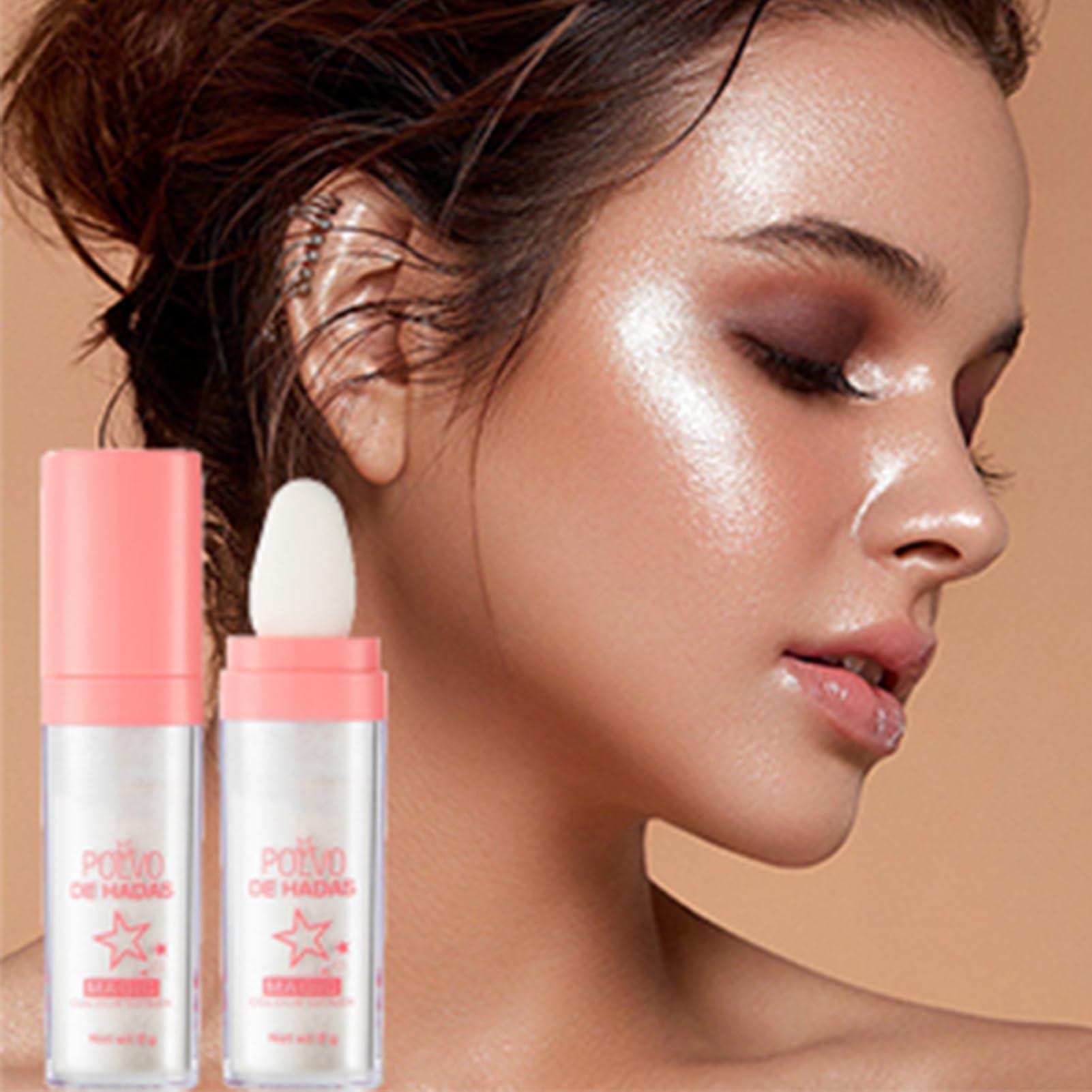 LXZJJM Shimmer Highlighter Powder Stick,LXZJJM Body&Face Highlighter Powder Stick,Create Stunning and Versatile Makeup Looks with Smooth and Long-lasting Glow (#2 Pink)