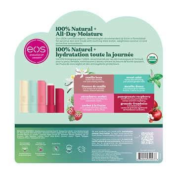 eos eos 100% Natural and Organic Lip Balm Stick, 8-pack