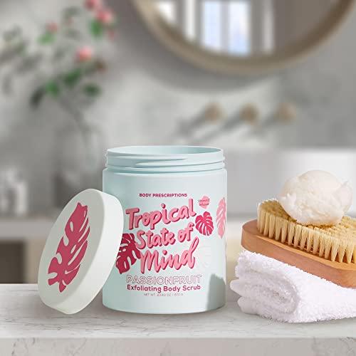 Body Prescriptions Body Prescriptions Exfoliating Body Scrub | 21.16 Oz Body Cleanser Infused with Passion Fruit | Daily Body Wash for Nourished and Ultra Smooth Skin, Tropical State of Mind?