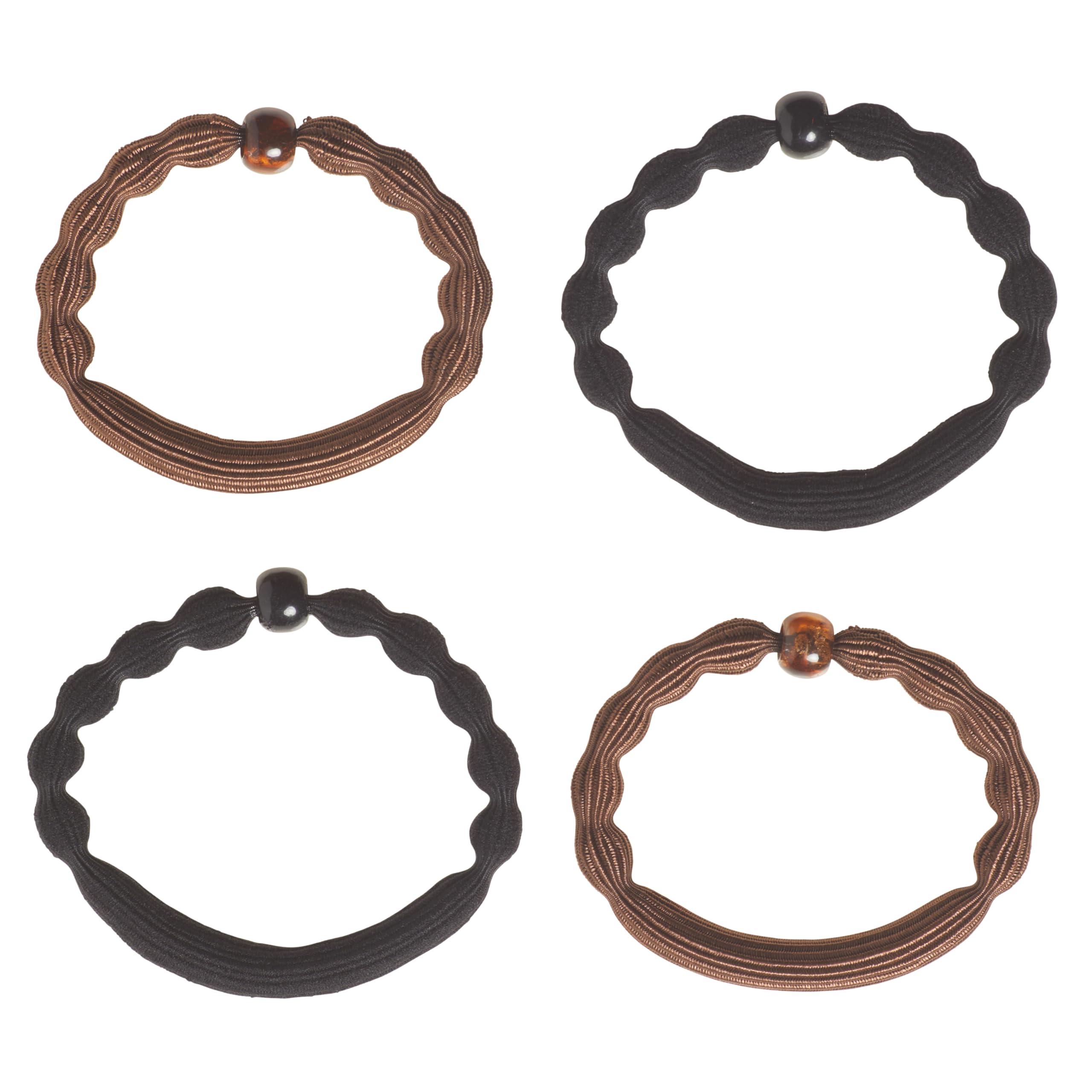 GOODY Goody Ouchless Forever Hair Elastics - 10 Ct, Brown & Black, 6MM, Damage-Free, 3X Stronger Hair Ties, Retainable Shape, 16 Strand Inner Core, Hair Accessories for Women & Men, All Hair Types