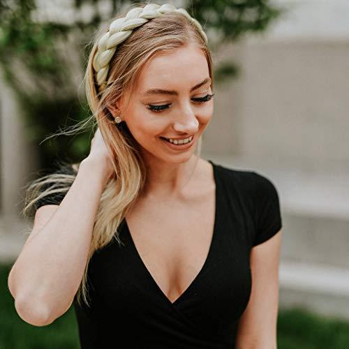 MADISON BRAIDS Madison Braids Women's Two Strand Headband Hair Braid Thick Natural looking Extension - Halo - Platinum