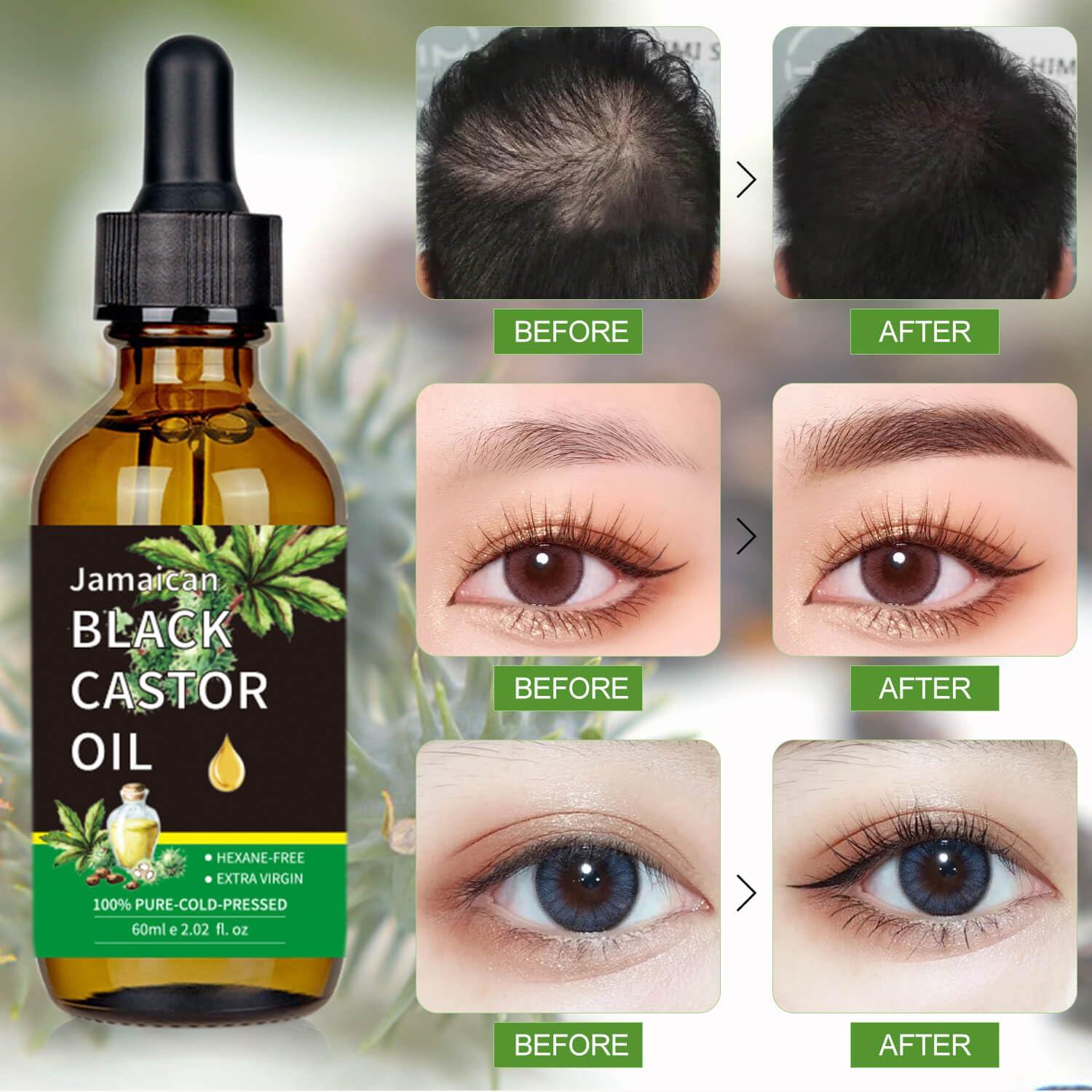 EBVitCnat EBVitCnat Jamaican Black Castor Oil, Organic Castor Oil for Hair Growth, Cold Press Unrefined Glass Bottle Body Massage Oil