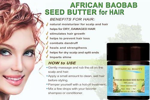 Botanical Beauty Botanical Beauty BAOBAB SEED OIL BUTTER 100% Natural RAW VIRGIN UNREFINED for Skin, Hair, Lip and Nail Care. 16 Fl. oz. - 480 ml. Rich in Vitamin E