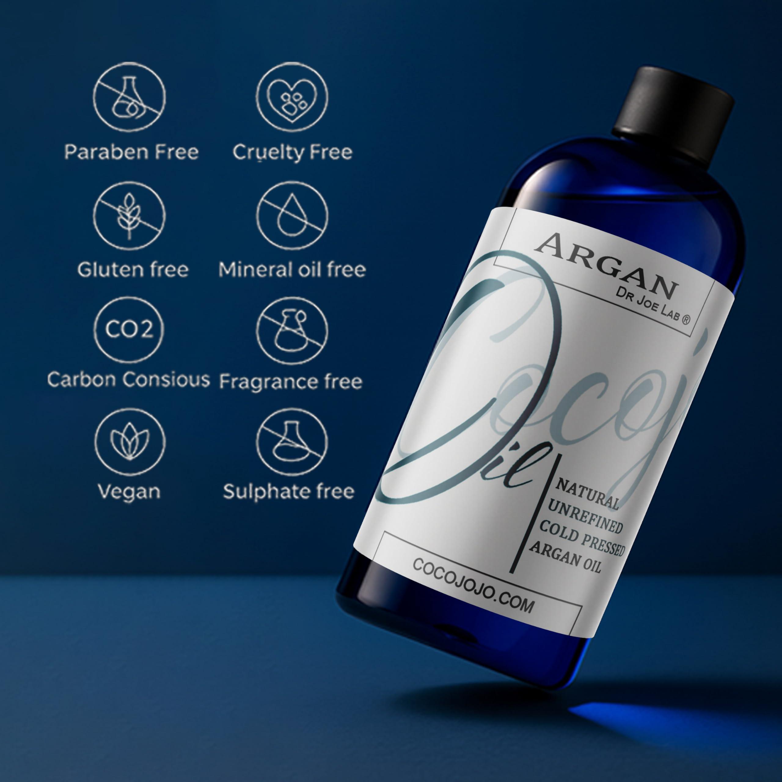 Dr Joe Lab Dr Joe Lab Argan Nut Oil 8 oz Pure Natural Moroccan Argon Nut Unrefined Cold Pressed Extra Virgin - for Hair Skin Body Nail and Beard - Moisturizing, Soothing, Hydrating, & Nourishing Marrakesh Oil