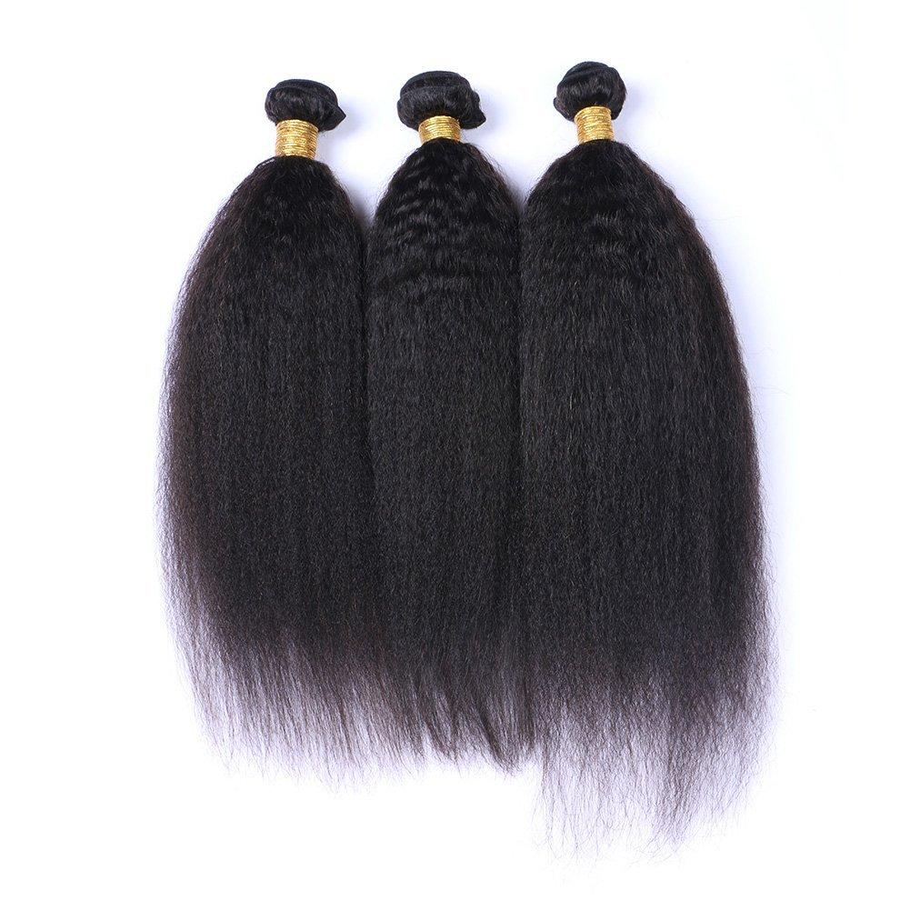 Tony beauty hair Tony Beauty Hair 7A Yaki Straight Human Hair Weave 3Pcs Lot Italian Coarse Hair 100G/Set 100% Brazilian Virgin Hair Extensions(14" 16" 18")