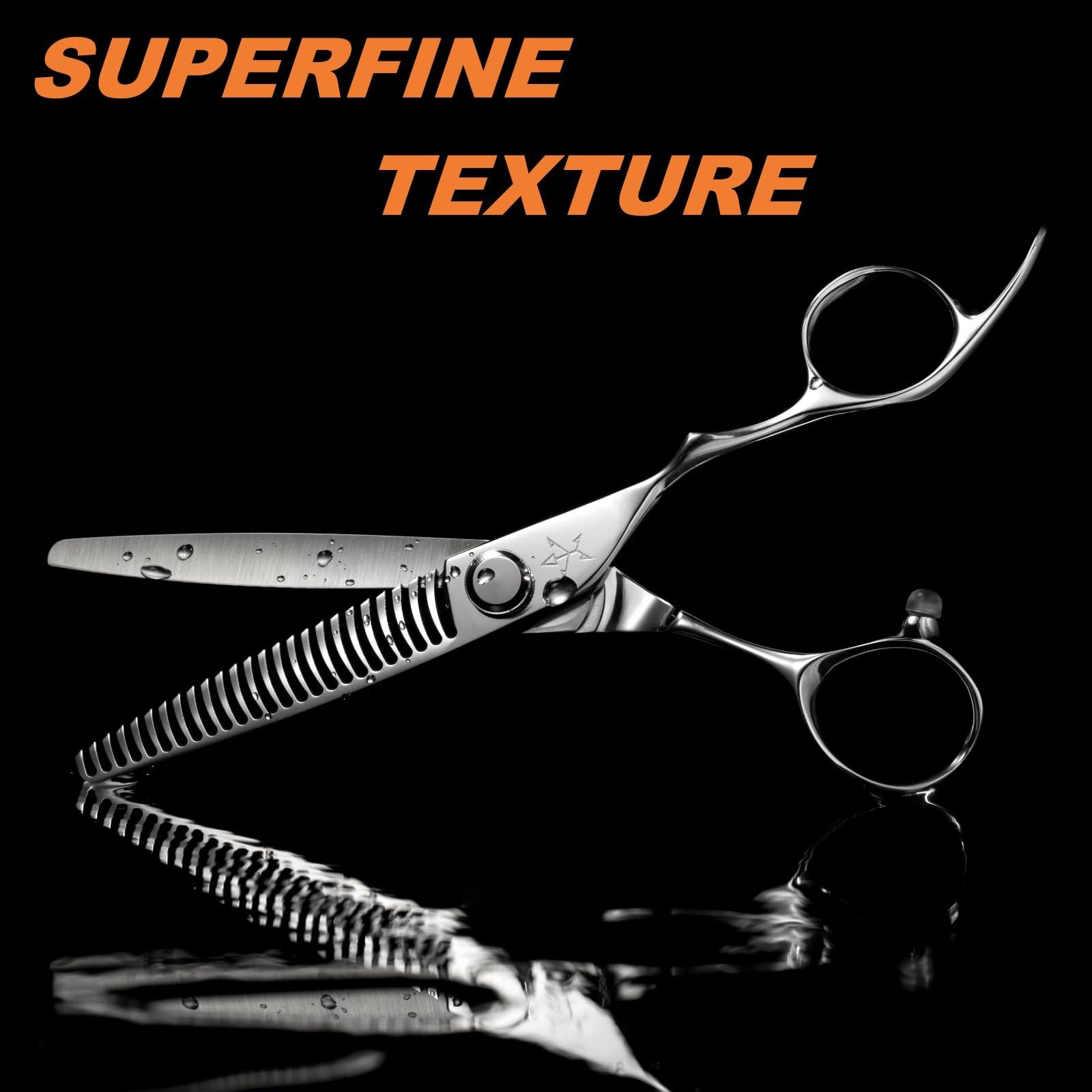 Fengliren Fengliren High-end Professional Hair Cut Thinning Scissors Hair Cutting Teeth Shears Barber Hairdressing Texturizing Scissor Extremely Very Sharp 6 Inch 440C Stainless Steel For Men Women Salon & Home