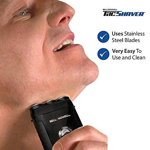 Bell+Howell Tacshaver by Bell+Howell Moustache and Beard Rotary Shaver with Pop-up Trimmer for Sharper Moustache and Sideburn Edges Seen On TV (Set of 2 Rechargeable)