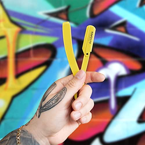 GRAVITY RAZORS Professional Straight Razor - Minimal Exposure Straight Razor Kit with 10 Gravity Premium Blades.5mm Exposed ("The OG")