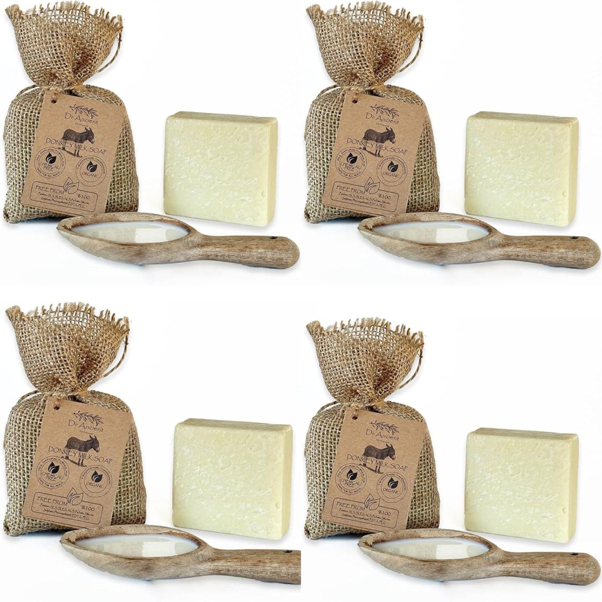Dr.Ancient Dr.Ancient Donkey Milk Soap Bar Organic Natural Traditional Handmade Antique - Anti Ageing, Moisturizer - Absolutely No Chemicals! Pure Natural Soaps! 5 Ounce (Pack of 4)