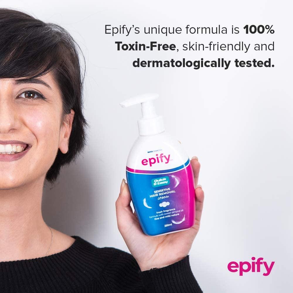epify by bubbly Epify Intimate Hair Removal Cream for Men and Women - Pubic, Bikini Line, Sensitive Areas - 8.45 Fl Oz