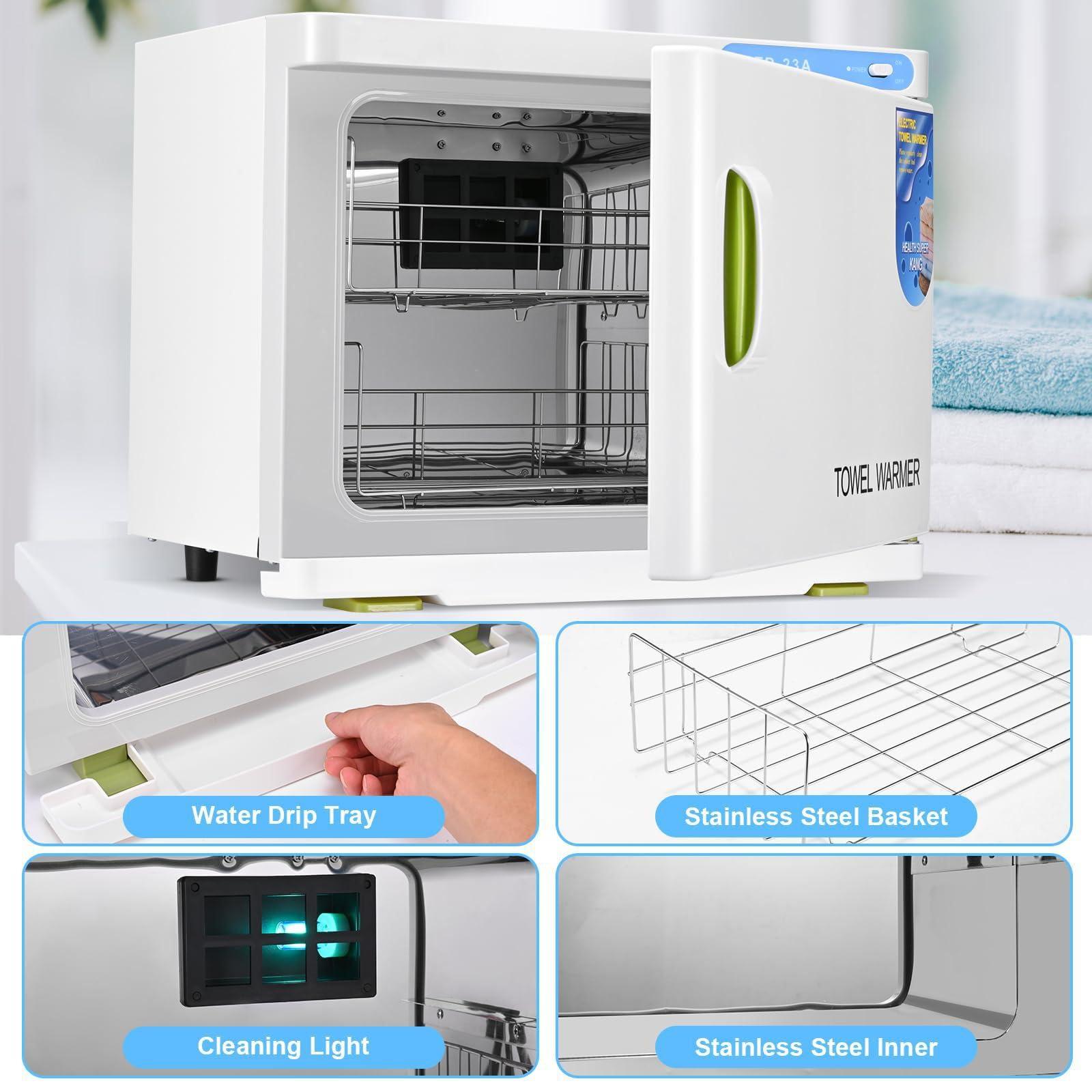 BSKJMMP 23L Hot Towel Warmer Cabinet with LED Light for Bathroom Large Capacity Towel Heater for Hair Salon Beauty SPA Restaurant Home 110V 200W