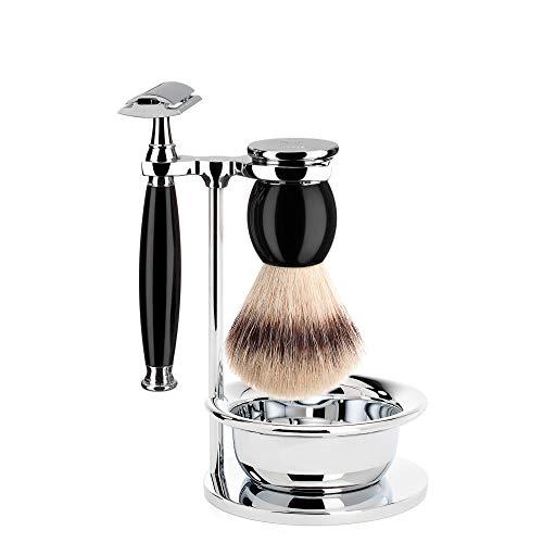 M MÜHLE MÜHLE SOPHIST 4-piece Silvertip Fiber Brush Safety Razor Luxury Shaving Set