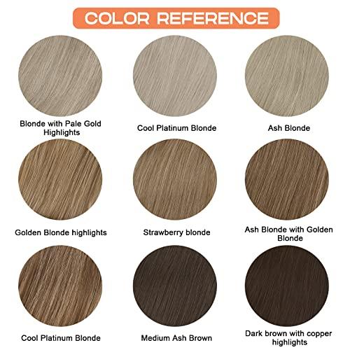 SEIKEA SEIKEA 28 Inch Clip in Ponytail Extension Wrap Around Long Straight Pony Tail Hair Synthetic Hairpiece for Women Color Ash Blonde with Golden Blonde