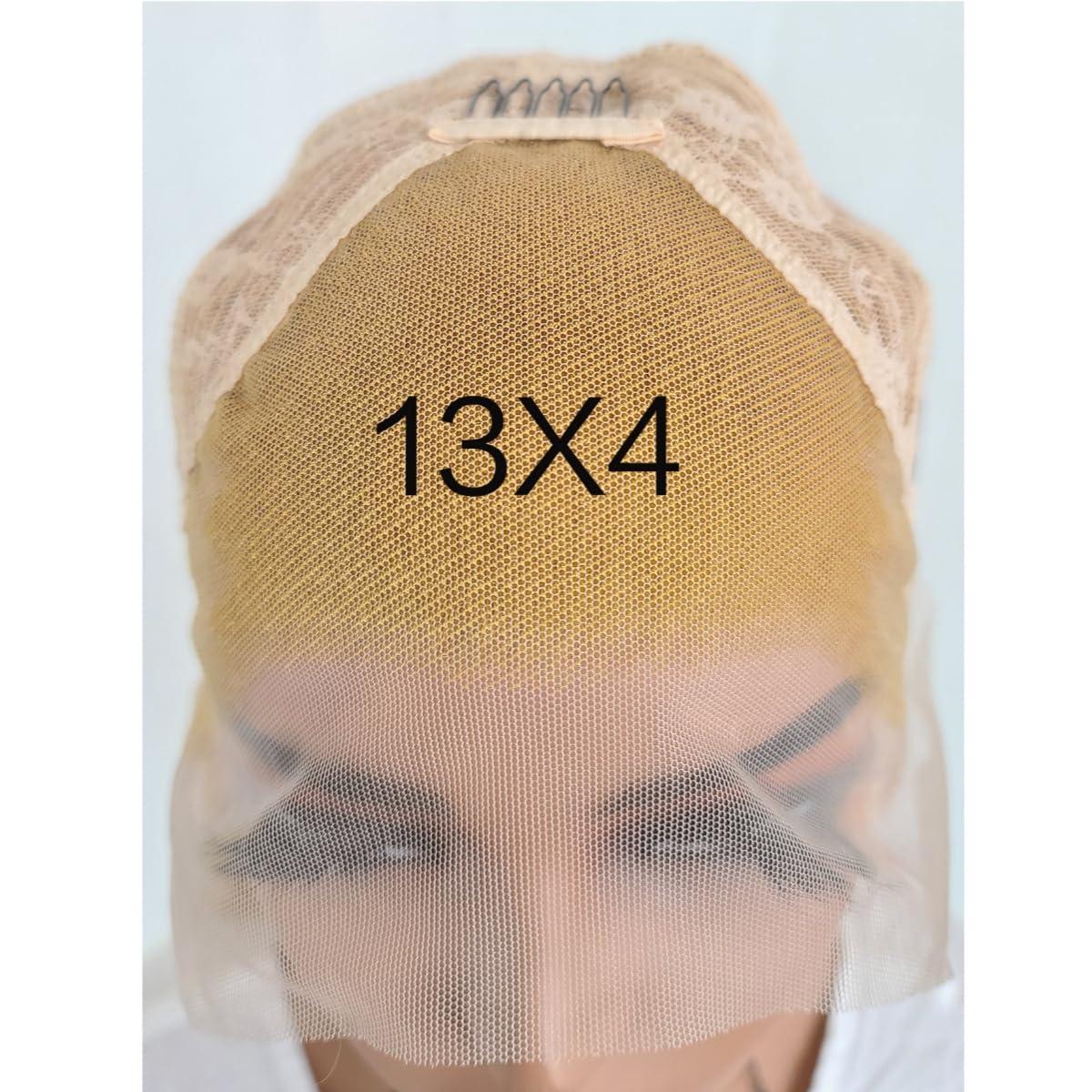 Greenmirr Greenmirr Yellow Lace Front Wig 13X4 Lace Long Straight Heated Synthetic Golden Blonde Lace Wigs 24in