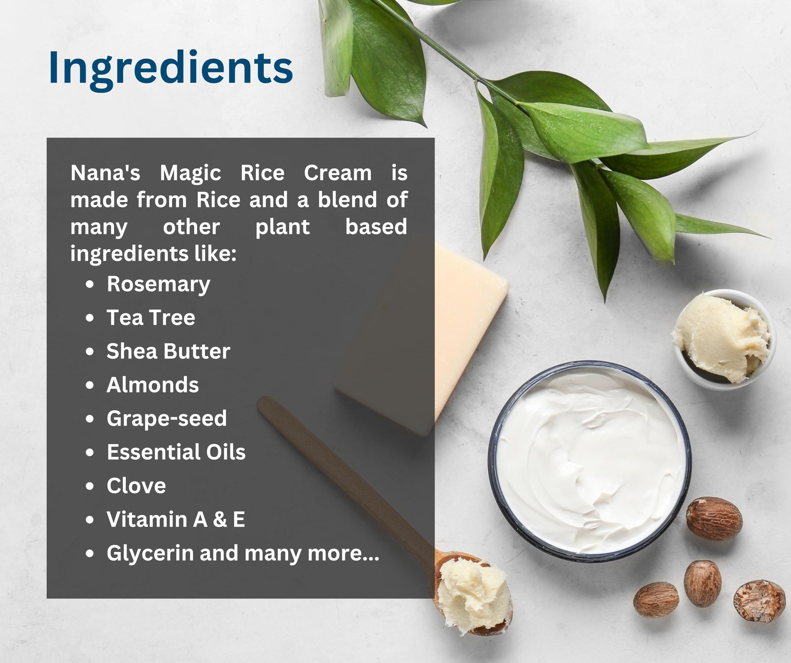 Nana's Magic Nana's Magic Rice Cream (30 ml) - Rice Moisturizer for Face & Body, Targets Dryness for Smooth & Glowing Skin - Hydrating & Polishing Face Cream with Rice Extract & Rice Bran Oil (1 Pack)