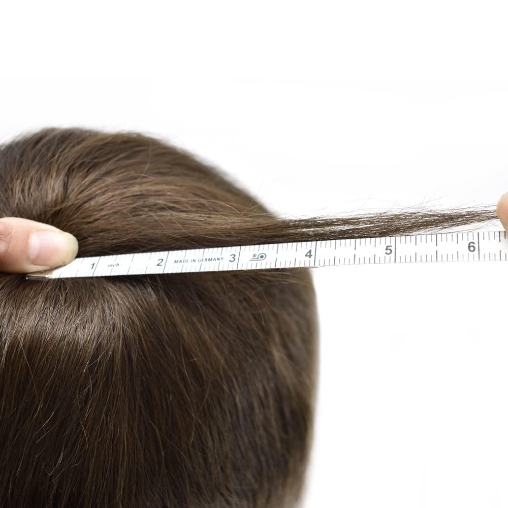 Notherss Notherss Full French Lace Mens Toupee Human Hair Piece Replacement Systems Full Lace Mens Hair System Toupee for Men Hair Pieces Bleached Knot Natural Hairline7\'\'X9\'\'3# DARK BROWN-120% density