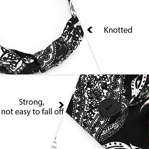 Bohend Bohend Boho Button Headband Wide Stretchy Daily Use Knotted Headwear Sport Athletic Yoga Gym Hair Accessories for Women and Girls(3pcs) (B)