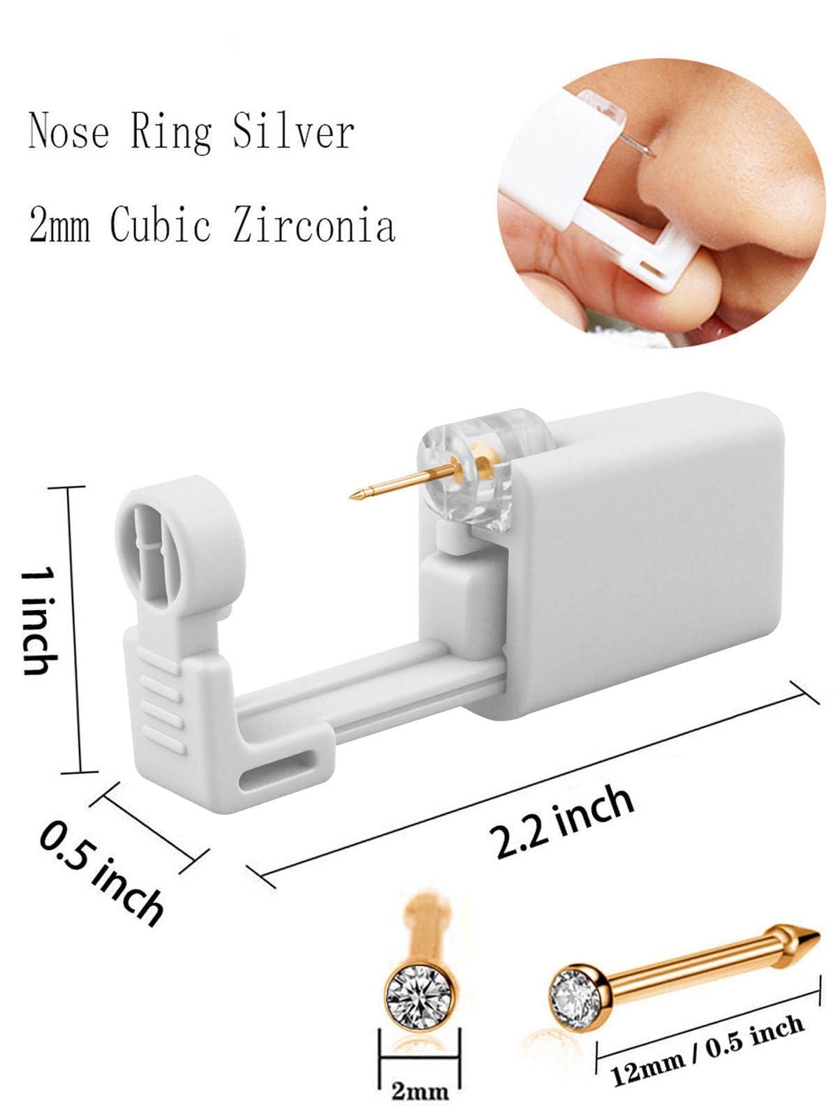SLVIEKAE Nose Piercing Kit, Nose Pierce Kit Nose Piercing Gun Self Nose Piercing Gun Kit Nose Piercing Gun Kit Tool (Gold)