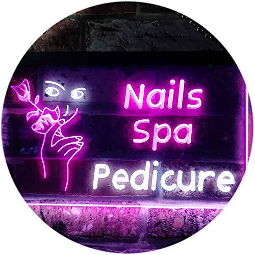 ADVPRO ADVPRO Nail Spa Pedicure Illuminated Dual Color LED Neon Sign White & Purple 24" x 16" st6s64-i0554-wp